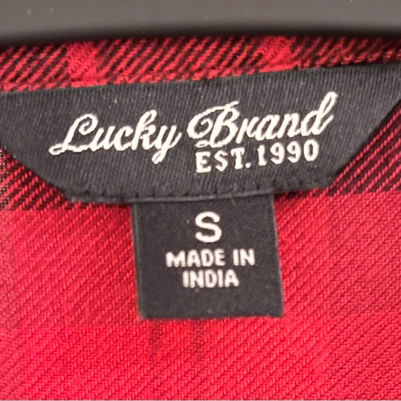 Lucky Brand Red and Black Plaid Shirt - Picture 3 of 6